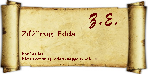 Zárug Edda névjegykártya